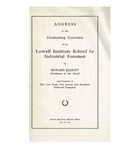 Address at the graduating exercises of the Lowell Institute School for Industrial Foremen by Howard Elliott