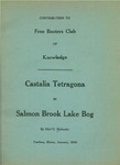 Castalia Tetragona in Salmon Brook Lake Bog by Olof O. Nylander