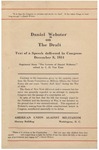 Daniel Webster on the draft : text of a speech delivered in Congress, December 9, 1814 by Daniel Webster