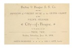 Boston and Bangor Steamship Program of Concert Music in the Grand Saloon: June 16, 1894