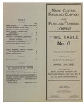 Maine Central Railroad and Portland Terminal Company Time Table No.6, April 1961 by Maine Central Railroad