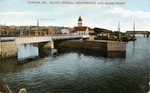 Maine Central Drawbridge and Riverfront with Union Station, ca. 1907