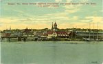 Maine Central Drawbridge and Union Station from the River, also Lumber Vessels, ca. 1907