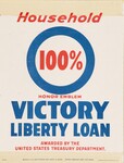 Household 100% -- Honor Emblem -- Victory Liberty Loan -- Awarded by the United States Treasury Department