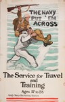 The Navy Put 'Em Across -- The Service for Travel and Training, Ages 17 to 35 -- Apply Navy Recruiting Station (Stamped as: 208 Exchange Street) (Bangor, Maine) by Henry Reuterdahl