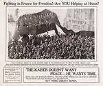 Fighting In France For Freedom! Are You Helping At Home? -- The Kaiser Doesn't Want Peace - He Wants Time -- (News Photo Poster No.17 issued for Maine Committee on Public Safety, Blaine Mansion, Augusta, Maine)